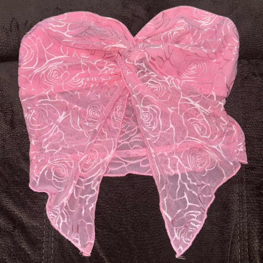 strapless top with a split in the middle